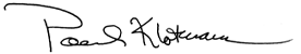 Dr. Klotman signature